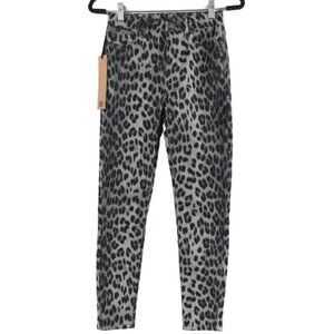 NWT‎ KSUBI Black Leopard Skinny Jeans Wild Noir Pockets WFA22DJ015 Size 26